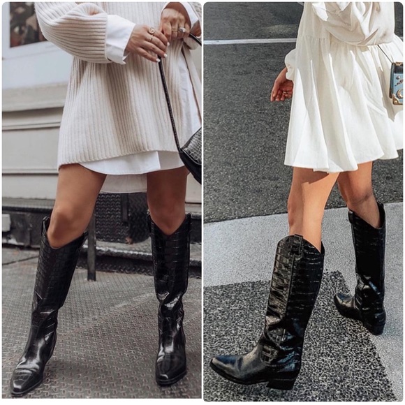 Marc Fisher LTD Haze Croc Embossed Leather Boot - Picture 3 of 7